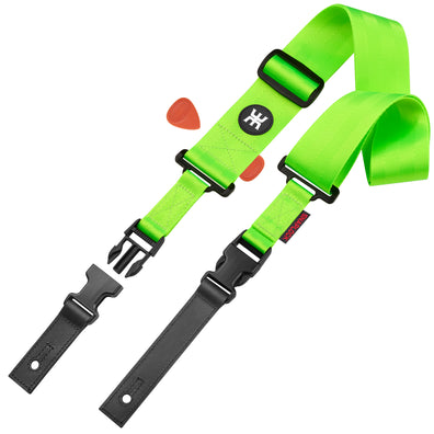 AMUMU SNAPLOCK Neon Green Guitar Strap ā Quick-Release, Heavy-Duty & Ultra Comfortable